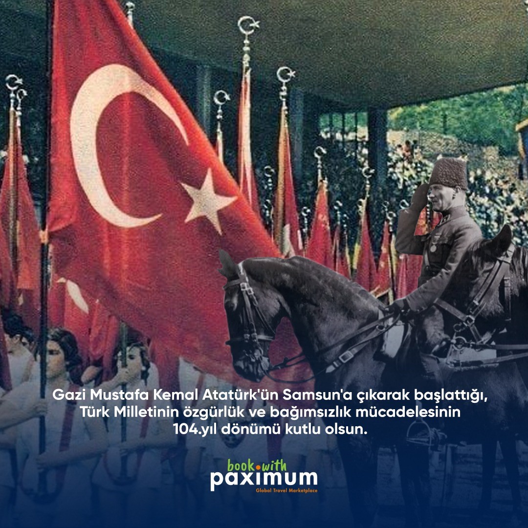 Gazi Mustafa Kemal Atatürk'ün Samsun'a çıkarak başlattığı, Türk Milletinin özgürlük ve bağımsızlık mücadelesinin 104.yıl dönümü kutlu olsun.