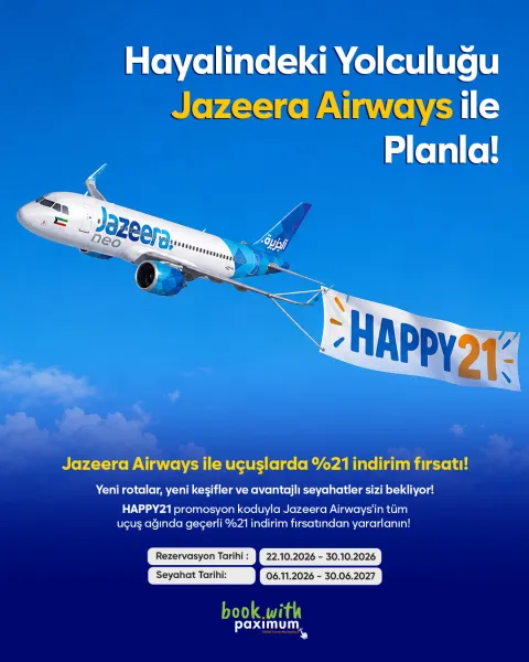 Jazeera Airways ile Dünyayı %21 İndirimle Keşfedin!