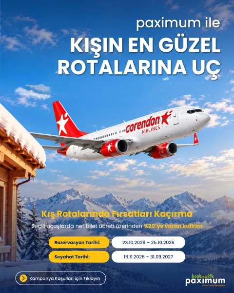 Corendon Airlines ile Kış Rotalarında Avantajlı Uçuşlar